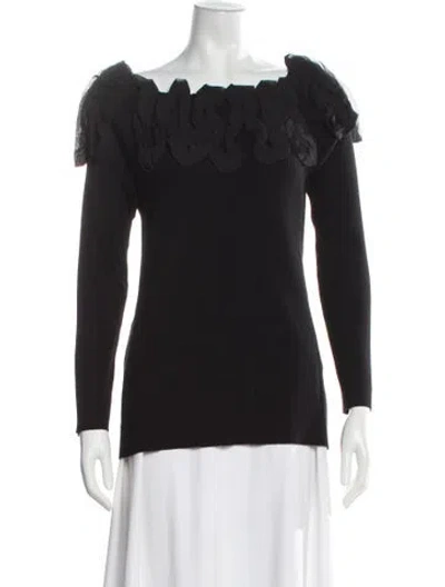 Pre-owned Anne Fontaine Bateau Neckline Sweater In Black