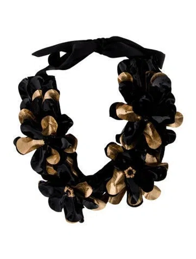 Pre-owned Anne Fontaine Beads Floral Collar Necklace, 21" In Multicolor