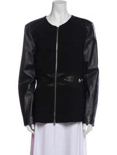 Pre-owned Anne Fontaine Bomber Jacket In Black