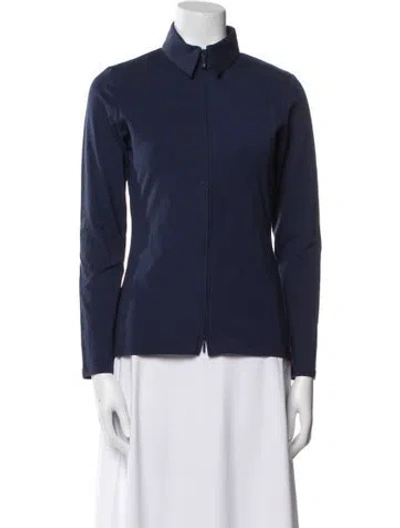 Pre-owned Anne Fontaine Bomber Jacket In Blue