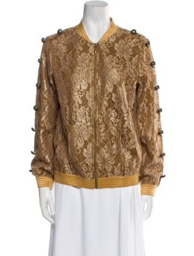 Pre-owned Anne Fontaine Bomber Jacket W/ Tags In Brown