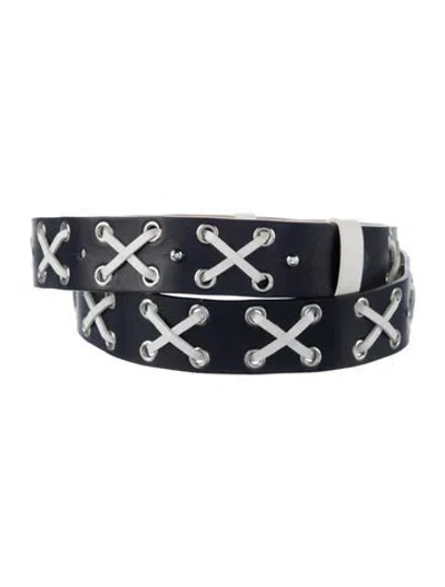 Pre-owned Anne Fontaine Calf Leather Belt In Blue