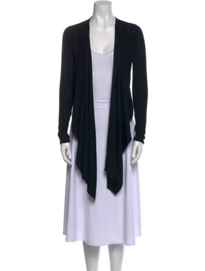 Pre-owned Anne Fontaine Cashmere Open Front Sweater In Black