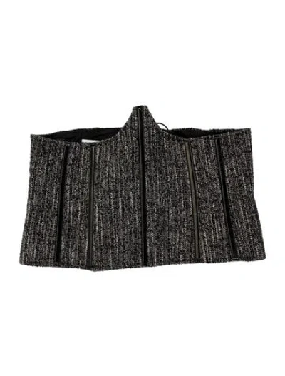 Pre-owned Anne Fontaine Corset Black Wool And Grey