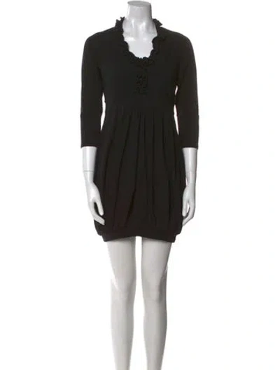Pre-owned Anne Fontaine Cowl Neck Mini Dress In Black