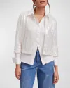ANNE FONTAINE CREATIVE BOXY CROPPED SEQUIN JACKET