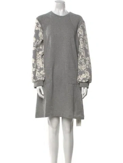 Pre-owned Anne Fontaine Crew Neck Mini Dress In Gray