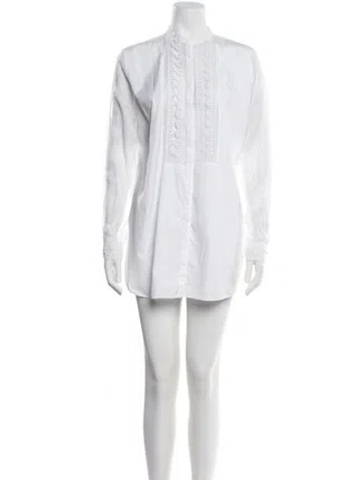 Pre-owned Anne Fontaine Crew Neck Mini Dress In White