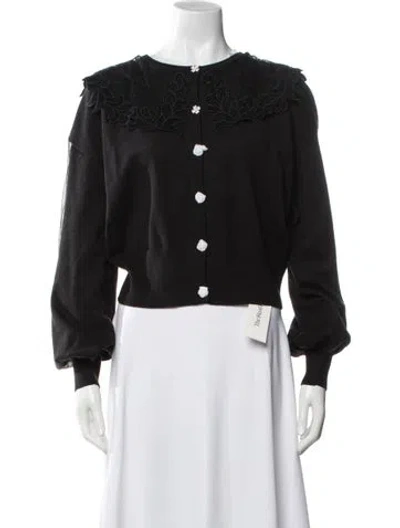 Pre-owned Anne Fontaine Crew Neck Sweater In Black