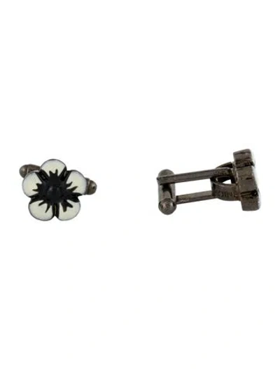 Pre-owned Anne Fontaine Enamel Floral Cufflinks In Multi