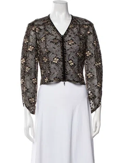 Pre-owned Anne Fontaine Floral Print Jacket In Multicolor