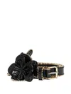 Anne Fontaine Flower-embellished Studded Belt In Green