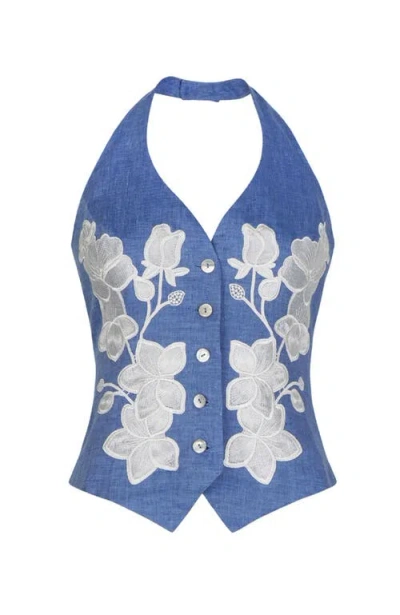 Anne Fontaine Iona Vest In Blue
