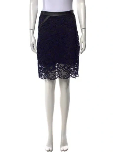 Pre-owned Anne Fontaine Lace Knee-length Skirt In Black