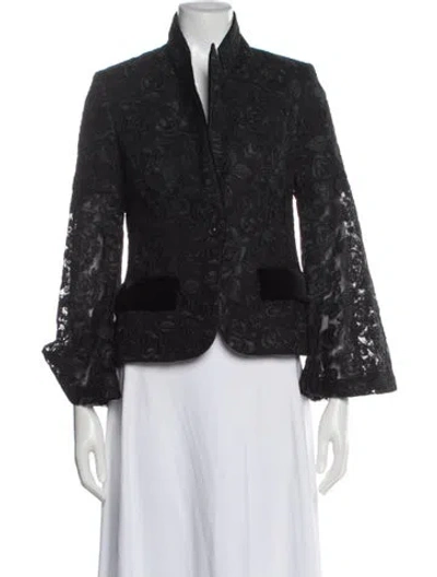 Pre-owned Anne Fontaine Lace Pattern Evening Jacket In Gray