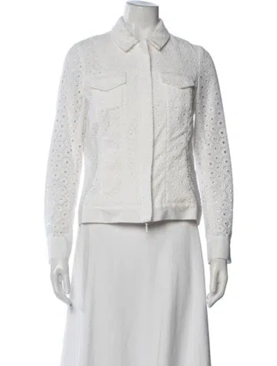 Pre-owned Anne Fontaine Lace Pattern Jacket In Neutrals