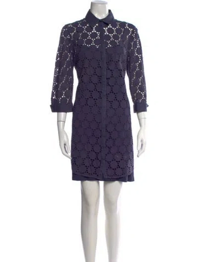 Pre-owned Anne Fontaine Lace Pattern Mini Dress In Purple