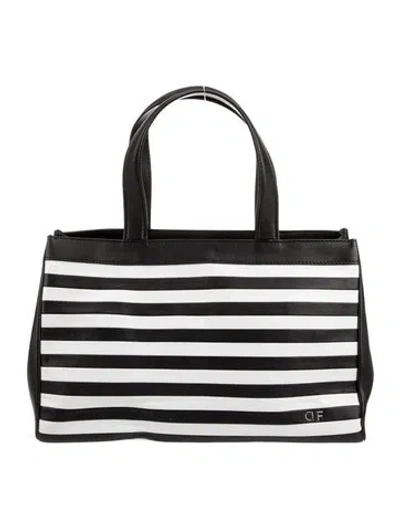Pre-owned Anne Fontaine Leather Top Handle Bag In Black