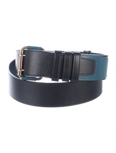 Pre-owned Anne Fontaine Leather Waist Belt In Black
