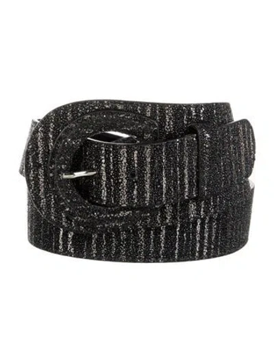 Pre-owned Anne Fontaine Leather Waist Belt In Black