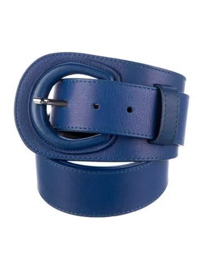 Pre-owned Anne Fontaine Leather Waist Belt In Blue