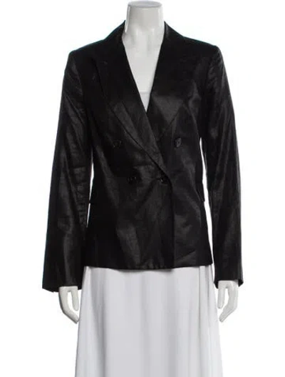 Pre-owned Anne Fontaine Linen Blazer In Black