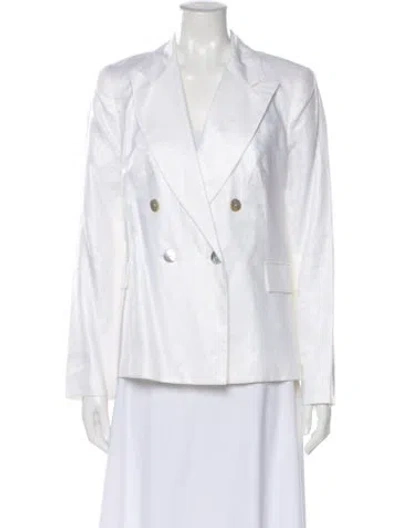 Pre-owned Anne Fontaine Linen Blazer In White