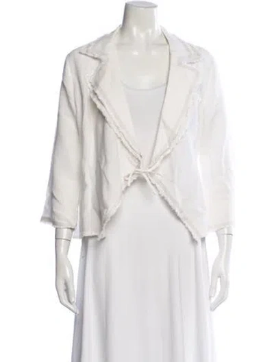 Pre-owned Anne Fontaine Linen Blazer In White