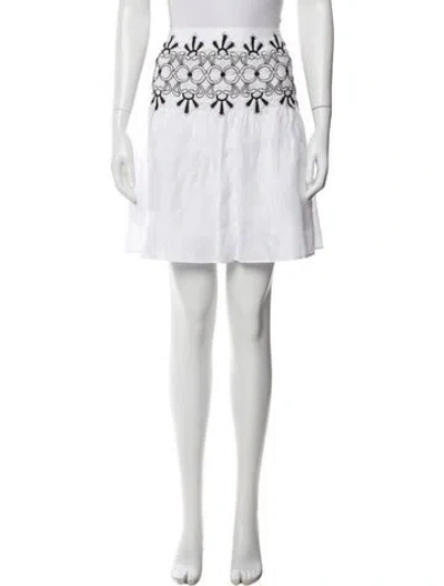 Pre-owned Anne Fontaine Linen Knee-length Skirt W/ Tags In White