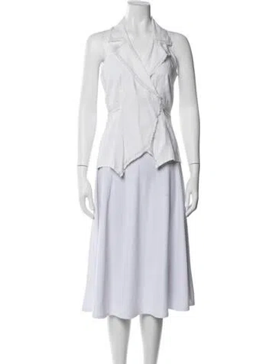 Pre-owned Anne Fontaine Linen Sleeveless Blouse In Multi