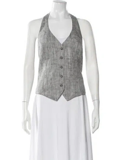 Pre-owned Anne Fontaine Linen Vest In Black