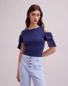 Anne Fontaine Myrtille Jersey Cotton Top In Blue