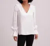 Anne Fontaine Oihan Embroidered Overlay Collar Blouse In White In White