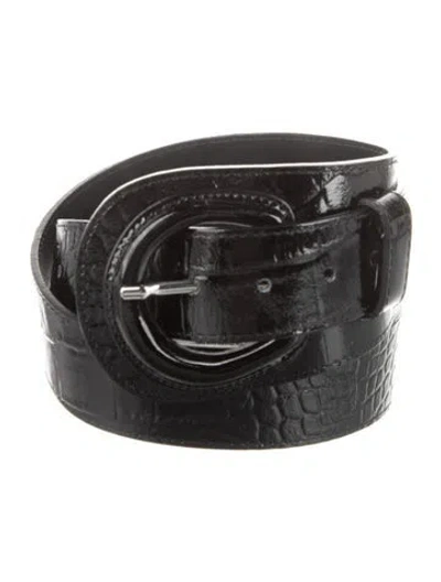 Pre-owned Anne Fontaine Patent Leather Belt In Black