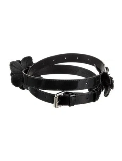 Pre-owned Anne Fontaine Patent Leather Waist Belt In Black