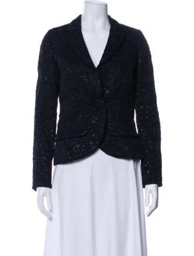Pre-owned Anne Fontaine Patterned Blazer In Black