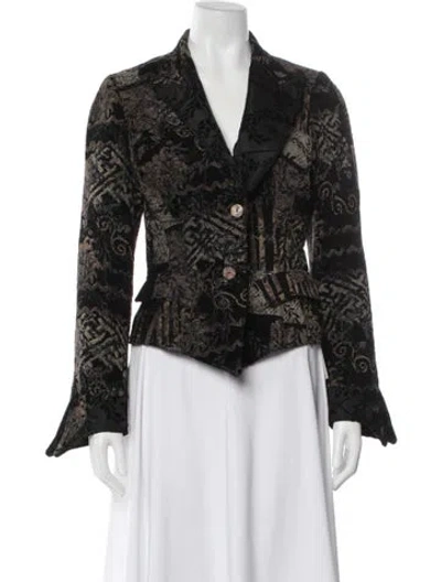 Pre-owned Anne Fontaine Patterned Evening Jacket In Black