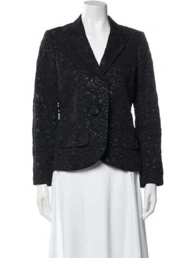 Pre-owned Anne Fontaine Plaid Print Blazer In Black/blue