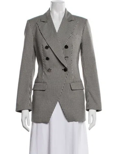 Pre-owned Anne Fontaine Plaid Print Blazer In Neutrals