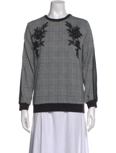 Pre-owned Anne Fontaine Plaid Print Crew Neck Sweatshirt In Multi