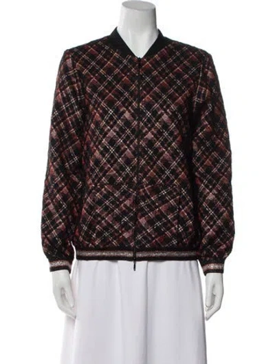 Pre-owned Anne Fontaine Plaid Print Evening Jacket