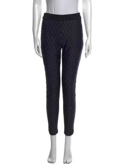 Pre-owned Anne Fontaine Plaid Print Skinny Leg Pants In White