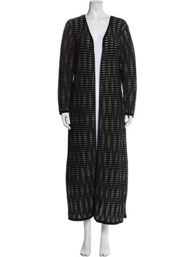 Pre-owned Anne Fontaine Printed Coat In Black