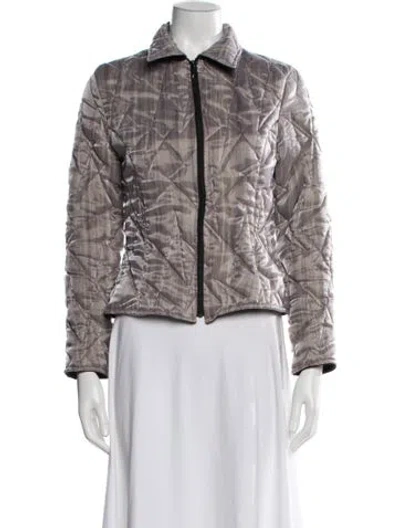 Pre-owned Anne Fontaine Printed Faux Fur Jacket In Neutral