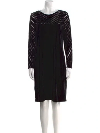 Pre-owned Anne Fontaine Printed Knee-length Dress In Black