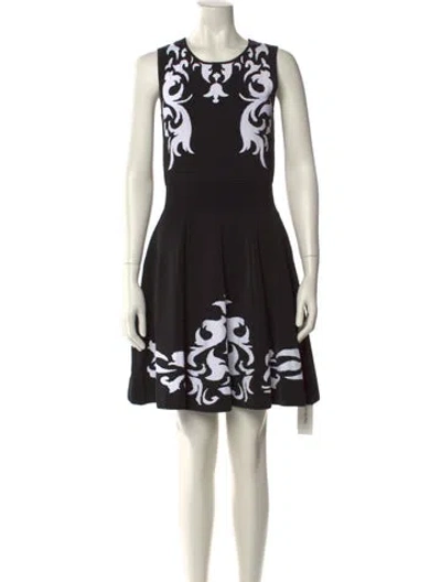 Pre-owned Anne Fontaine Printed Knee-length Dress In Black