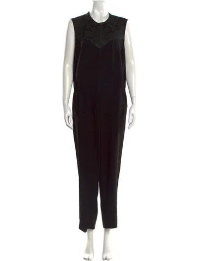 Pre-owned Anne Fontaine Scoop Neck Jumpsuit In Black