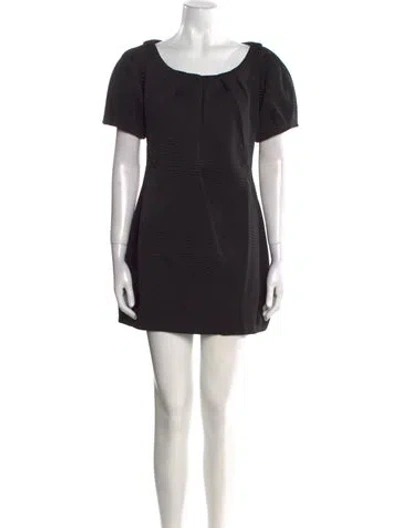 Pre-owned Anne Fontaine Scoop Neck Mini Dress In Black
