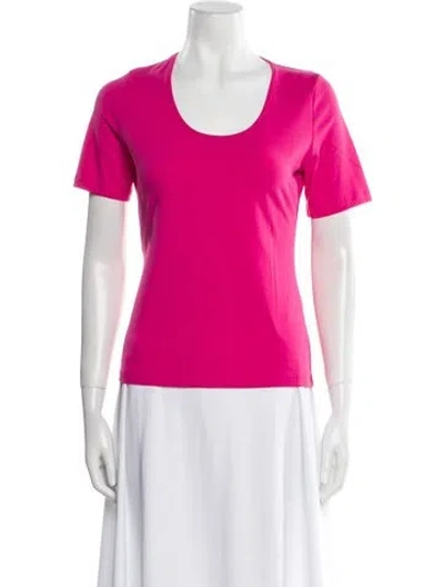 Pre-owned Anne Fontaine Scoop Neck Short Sleeve T-shirt In Pink