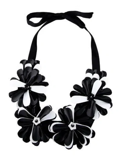 Pre-owned Anne Fontaine Sequin, Bear & Ribbon Collar Necklace, 50" In Black